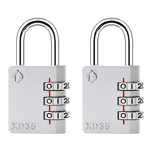 Zarker XD35 Combination Lock, 3-Digit Padlock for School Gym Sports LockerLock, Fence, Toolbox, Case, Hasp Storage (2-Pack, Gray)