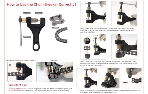 Image of Windance Chain Link Breaker Tool, High Carbon Steel Chain Link Pin Removal Tool for #420-530 Chain Motorcycle Dirt Pit Bike ATV Quad Go Kart Scooter