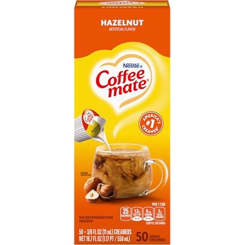 Nestle Coffee mate Liquid Coffee Creamer Singles, Hazelnut, 50 Ct Box