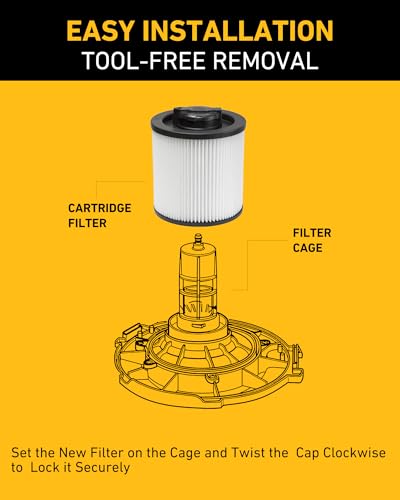 Image of 2 Pack Replacement Filter for Dewalt DXVC6910 Fits 6-16 Gal Models | Precision OEM Fit, Professional Filtration, Built for Tough Jobs, Reusable Design, Trusted Performance