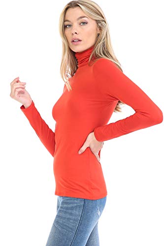 Image of Women's Lightweight Long Sleeve Turtleneck Top Pullover Sweater (S-3XL)