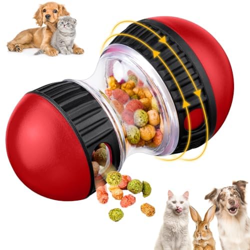 OSDUEDog Food Puzzle Toys, Interactive Treat Dispensing Dog Toys, Adjustable Slow Feeder Ball to Keep Them Busy and Mentally Stimulated, Great for Large/Small Aggressive Chewers Dog Breeds Pet Gifts