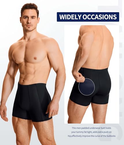 TAILONG Men's Underwear Boxer Briefs Tummy Control Body Shaper Enhance Butt Lifter Shapewear with Removable Padded4
