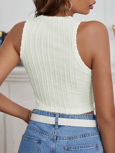 Image of Zilcon Womens Halter Tops Summer Sleeveless Shirts Sexy High Neck Fitted Tops Seamless Basic Ribbed Crop Tank Tops Blouses Fit Cropped Tank Tops