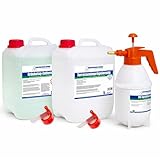 Ravensberger Chemie RC Terrassen Komplettschutz Set 10 Liter – Grünbelagentferner Konzentrat & Terrassenimprägnierung – inkl. Sprühflasche & 2× DN45 Dosierhahn – für Terrassen, Stein, Beton & Holz