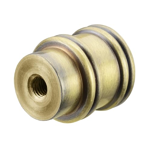 Image of Aspen Creative 24030-42, Bumped Cylinder Finial for Lamp Shade, Steel in Antique Brass Finish, 1-1 /4 inch Height (2 Pack)