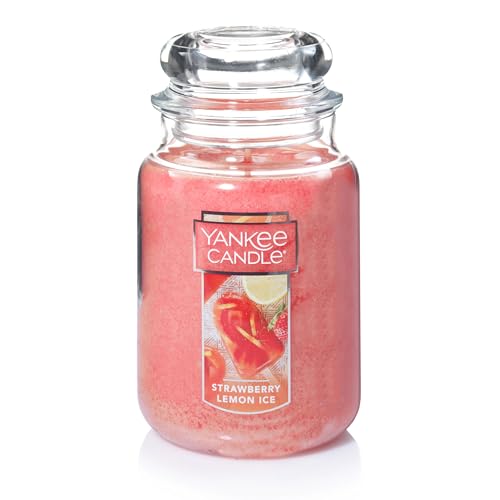 Yankee Candle Large Jar Candle for Home Fragrance, Single Wick Long Lasting Burn, Strawberry Lemon Ice (Pack of 1)