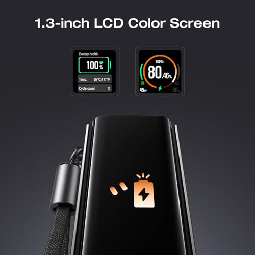 Image of EF ECOFLOW RAPID Pro Power Bank with 67W Wall Plug, 10,000mAh 3-in-1 Portable Charger with Built-in USB-C Cable, 45W Fast Recharging, Travel Essentials for iPhone 17 /16 Series, Galaxy, Laptops, and More