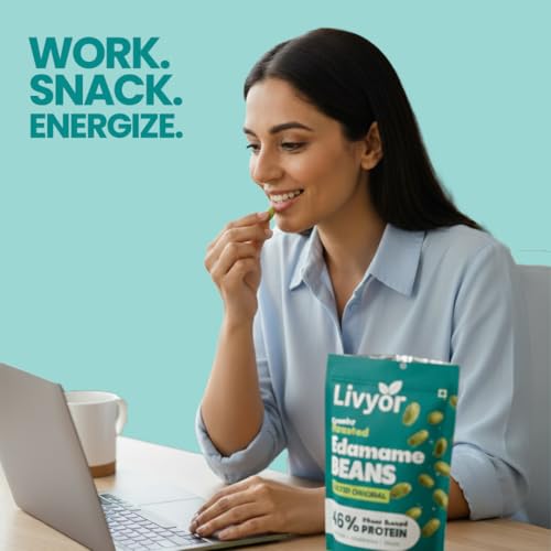 Image of Livyor Crunch Roasted Edamame Beans - 150g | Salted Original Flavour | Roasted not fried | Plant based healthy snack | High Protein Snack | Gluten Free | Vegan | High In fibre