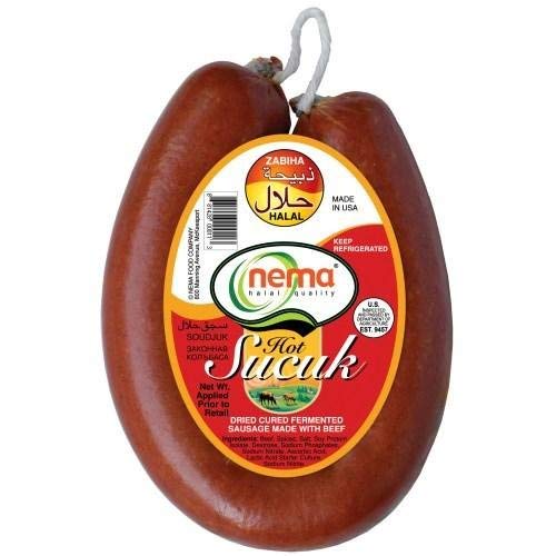 4 of Nema Halal Hot Sucuk Sausage 16oz `Total 4lb`by Basil Grocery