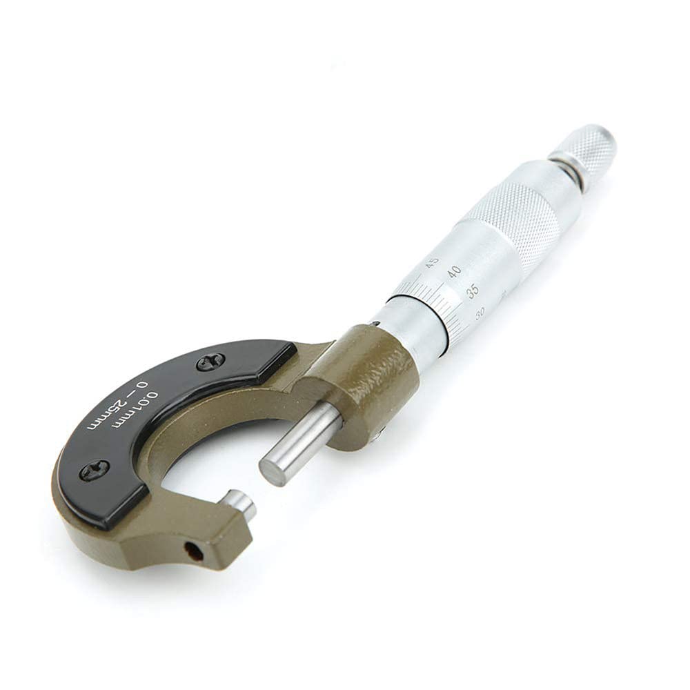 Vetrineinrete® Micrometro calibro per misurazione di precisione 0-25 mm per misurare il diametro interno e spessore esterno metro G12
