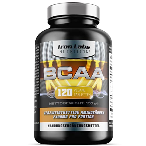 BCAA Tabletten - 2400 mg BCAAs pro Portion - Aminosäuren (BCCA verzweigtkettige Aminosäuren mit Hochdosiert B6) - Kapseln Hochdosiert Für Vegetarier & Veganer geeignet (120 Tabletten)