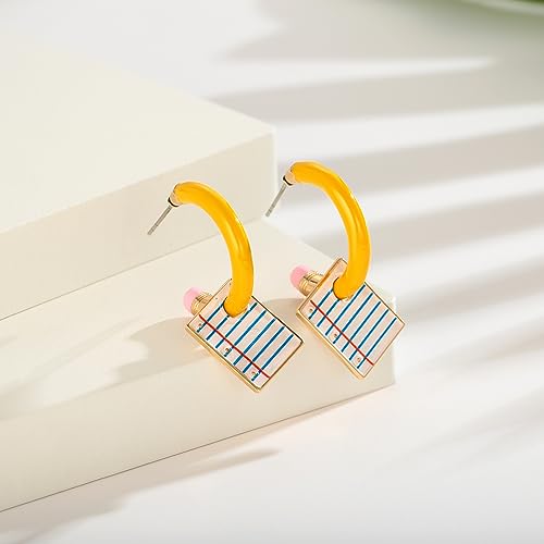 Teacher Earrings for Women, Artist Paint Palette and Brush Pencil Earrings Back to School Jewelry4