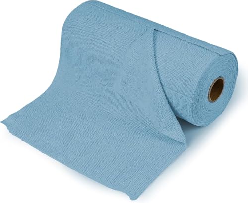 Image of Microfiber Cleaning Cloth Roll 20 Pack - Micro Fibre Cleaning Cloth Roll 25x25cm, Away Cleaning Towels - Reusable and Washable Cloths for Car, House, Garage or Kitchen,( 25 inchx 25 inchCM) (Sky Blue)