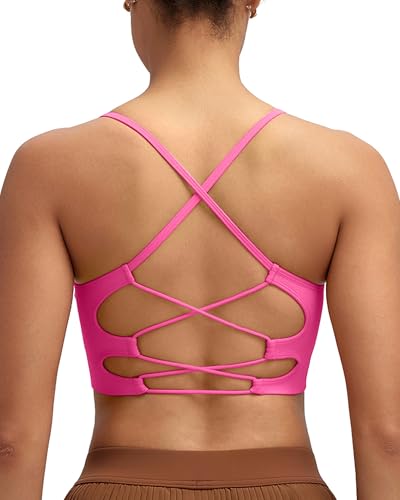 Image of RUNNING GIRL Sports Bras for Women,Sexy Crisscross Back Seamless Supportive Sports Bra Medium Support with Removable Pads