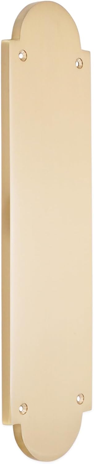 302mm x 72mm Satin Brass Victorian Style Solid Cast Brass Shaped Door Finger Push Plate 9 mm Thickness