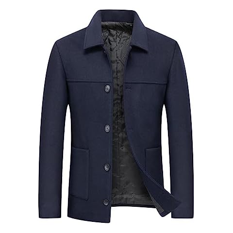 YOUTHUP Men's Casual Wool Trench Coat Cover