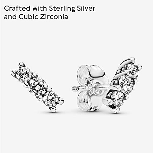 Pandora Jewelry Sparkling Stud Cubic Zirconia Earrings In Sterling Silver #TOP2