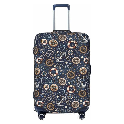 Nautical For Travel Luggage Cover Suitcase Protector Fits 18-32 Inch Travel Luggage Protector Elastic Luggage Anti-Scratch Suitcase Cover