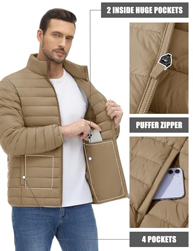MAGNIVIT Men's Puffer Jackets Lightweight Warm Winter Coat Water-Repellent Windbreaker Insulated Quilted Packable Jacket