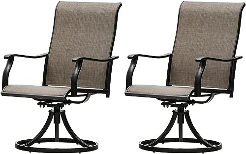 VICLLAX - Juego de 2 sillas giratorias de patio, sillas de...