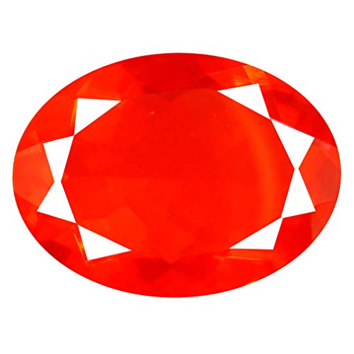 Opale de feu rouge naturelle Mexique 3.15 ct coupe ovale 14x10mm