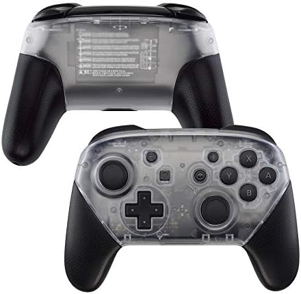 eXtremeRate Clear Atomic Purple Faceplate and Backplate for Nintendo Switch Pro Controller, DIY Replacement Shell Housing Case for Nintendo Switch Pro - Controller NOT Included