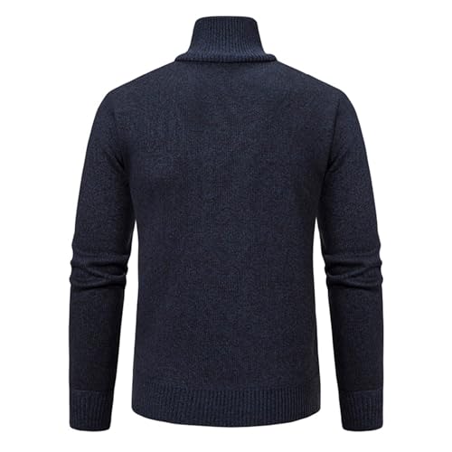 Mens Quarter Zip Pullover Sweater Stand Collar Sweaters Dressy Knit Sweater Casual Sweater with Chest Pocket4