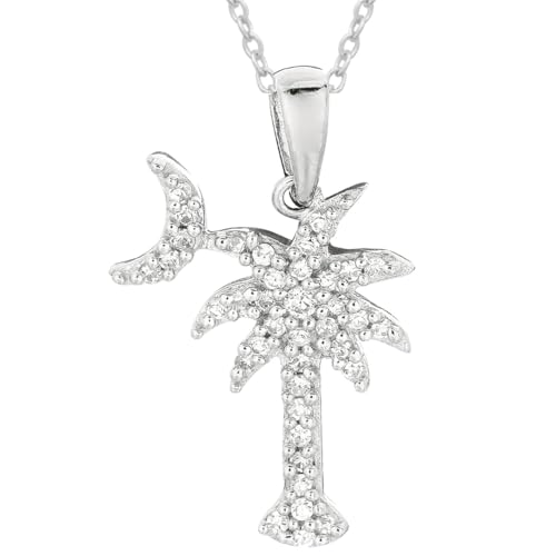 Sterling Silver Palmetto Moon Tree Necklace – 16