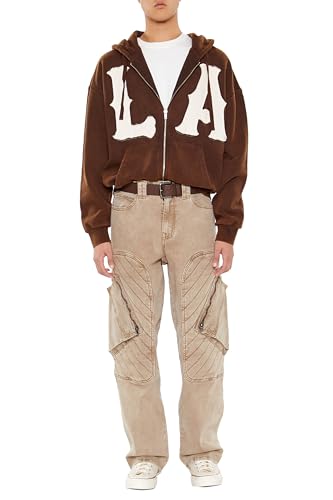 Forever 21 Men's Mid-Rise Straight Cargo Jeans