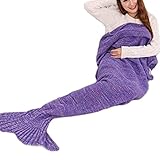 Feibi Mermaid Blanket Tail Soft Comfy Knitted Mermaid Sofa Living room Sleeping Bags (71