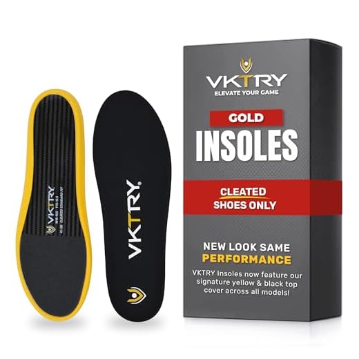 VKTRY Performance Insoles - Gold VKs for Cleated Sports - Carbon Fiber Shock Absorbing Shoe Insoles - Football, Baseball/Softball, Lacrosse, Cycling, Rugby, and More