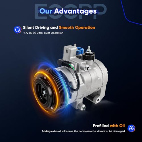 Image of ECCPP AC Compressor Fit for Ford Mustang 5.0L 5.2L 2011-2022 | Fast Cooling AC Compressor with Clutch
