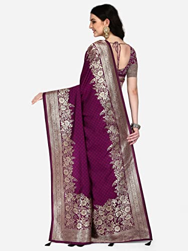 Image of Mehrang Women's Pure Kanjivaram Silk Saree Banarasi Silk Wedding Sarees for Women with Blouse Piece
