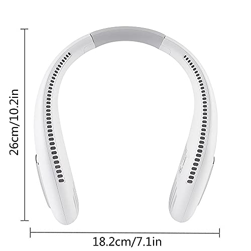 Ventilateur de cou portable rechargeable 1800mAh blanc à 3 vitesses