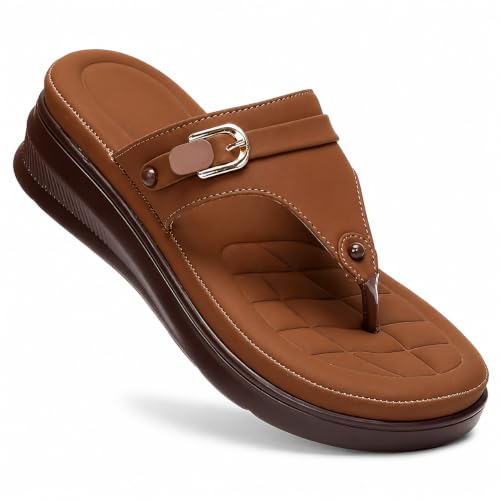 Image of Moshun Women's Thong Sandals /Flip-Flops | Bounce Back Technology with Arch Support | Women Footwear for Office| Doctor Sandal | Orthopaedic Sandal for Office, Travel & Outdoor