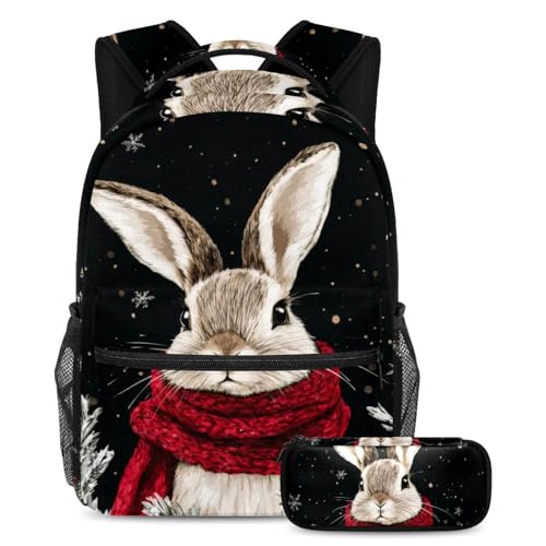 Sac à dos flocon de neige 2 pièces avec trousse pour adolescent