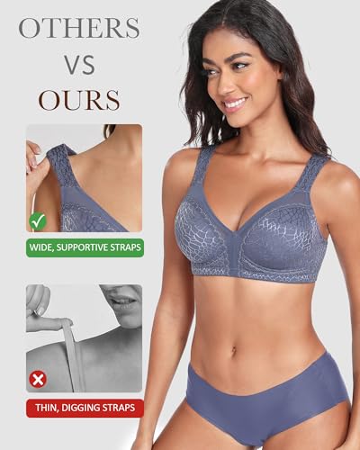 Image of Lemorosy Women's Plus Size Full Coverage Non Padded Wireless Minimizer Bra -Comfort and Double Support
