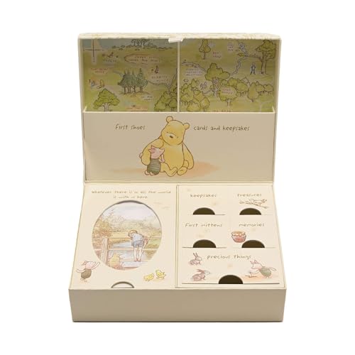 Pooh Classics Range Disney Keepsakes Baby Box with Compartments New (DI167), 200 g, yellow