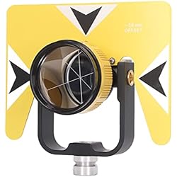 Tripode De Madera Topografia Fockety Juego de Prisma de Inclinación única, Lente de Prisma Circular 0/-30 Mm Offset Total Stations Surveying Tool, Vidrio Prisma de Topografía para Fotografía Topografía Mapeo 64 Mm