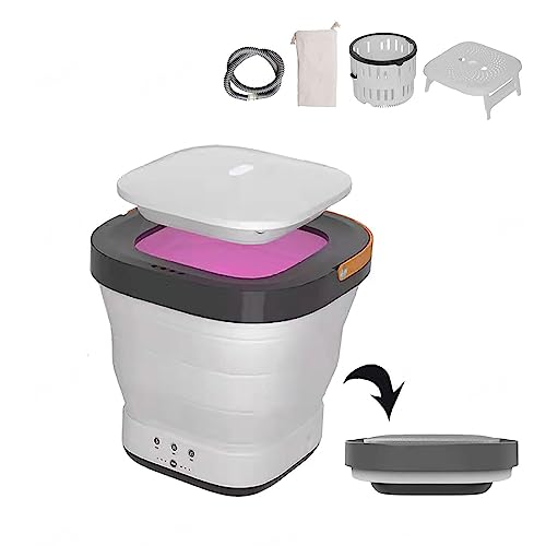 Portable Washer and Dryer Set with 2 Modes Drying and UV, Portable Small Washing Machine 4D Wave Wheel,High Power for Baby,Underwear,Small Items,White