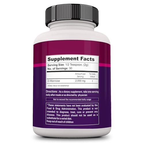 Zenith Nutrition D-Mannose Powder 30 Servings Supports Urinary Tract - 60 Gms