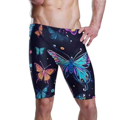 UMIRIKO Butterfly Men's Swim Jammers Racing & Training Swimsuit Fast, Flexible,Comfortable XXXL B0401588, 3X-Large
