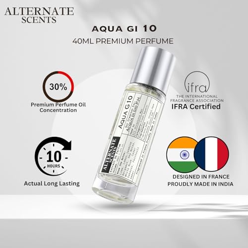 Image of Alternate Scents Aqua G-10 Long Lasting 40ml Perfume For Men |Strong& long Lasting with 30% Oil Concentration|Fresh & Aquatic | Fragrance From France | Made In India|