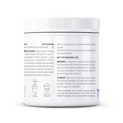 Image of Unived Micronised Creatine Monohydrate Powder - 250g (83 Servings) | 100% Pure, Unflavoured | Supports Strength, Power & Muscle Recovery