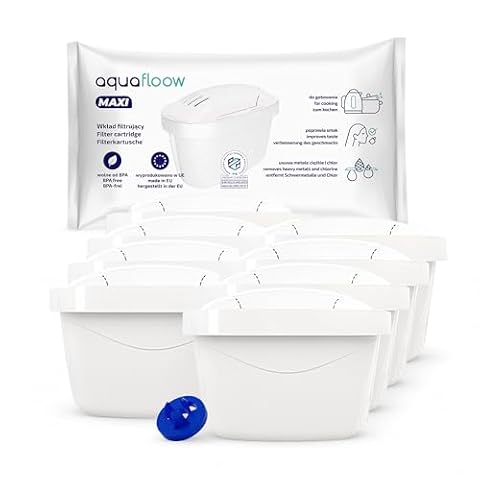Aquafloow Wkłady Filtrujące do Dzbanka Filtrującego Wodę 8 Sztuk | Zamiennik Filtra Dafi Unimax Aquaphor A5 Brita Maxtra+ Philips AWP212/10 | Redukcja Kamienia