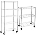 AmazonBasics - Scaffalatura a 3 ripiani, su rotelle, Cromo & - Scaffalatura a 5 ripiani, su rotelle, Cromo
