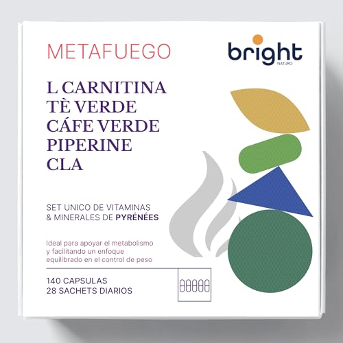 Metafuego: L-Carnitina, Té verde, Café verde, Piperina y CLA. Apoyar el metabolismo y optimizar la conversión de grasa en energía. 28 sachets diarios
