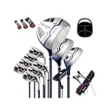 GOPLUS Herren Golfschläger-Set, Golfset Inklusive 460CC #1 Driver, #3 Fairway-Holz, #5 Hybrid, #5, #6, #7, #8, #9, #S & #P Eisen, Putter, Golf Schlägersätzer mit Regenschutz, Schirmhalter (Blau)