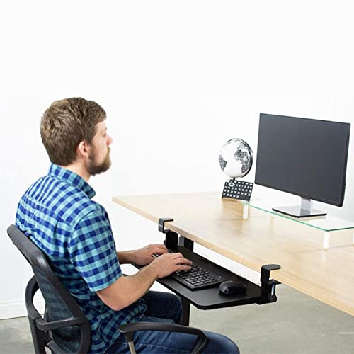 NJDT Extensor de Escritorio ergonómico Bandeja para Teclado Debajo del Escritorio Abrazadera con tobogán, Carga de 25 kg, Estante para Teclado extraíble, para Juegos de Oficina en el hogar Taller Cover